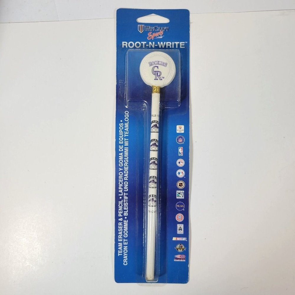 90's Colorado Rockies Pencil with Baseball Eraser ~New in Package~ WinCraft 1998